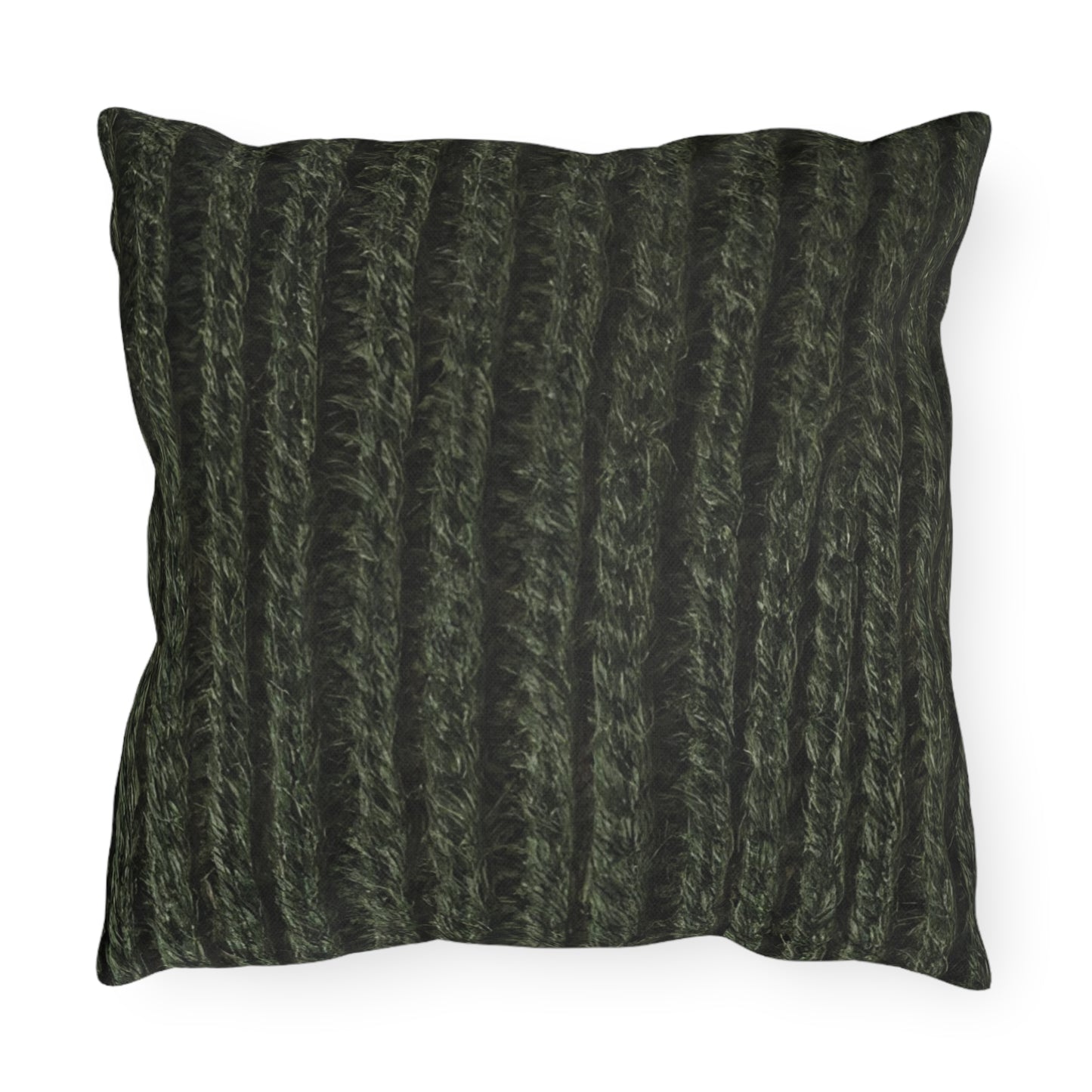 Forest Green Knit Cottage Textured Outdoor Pillow