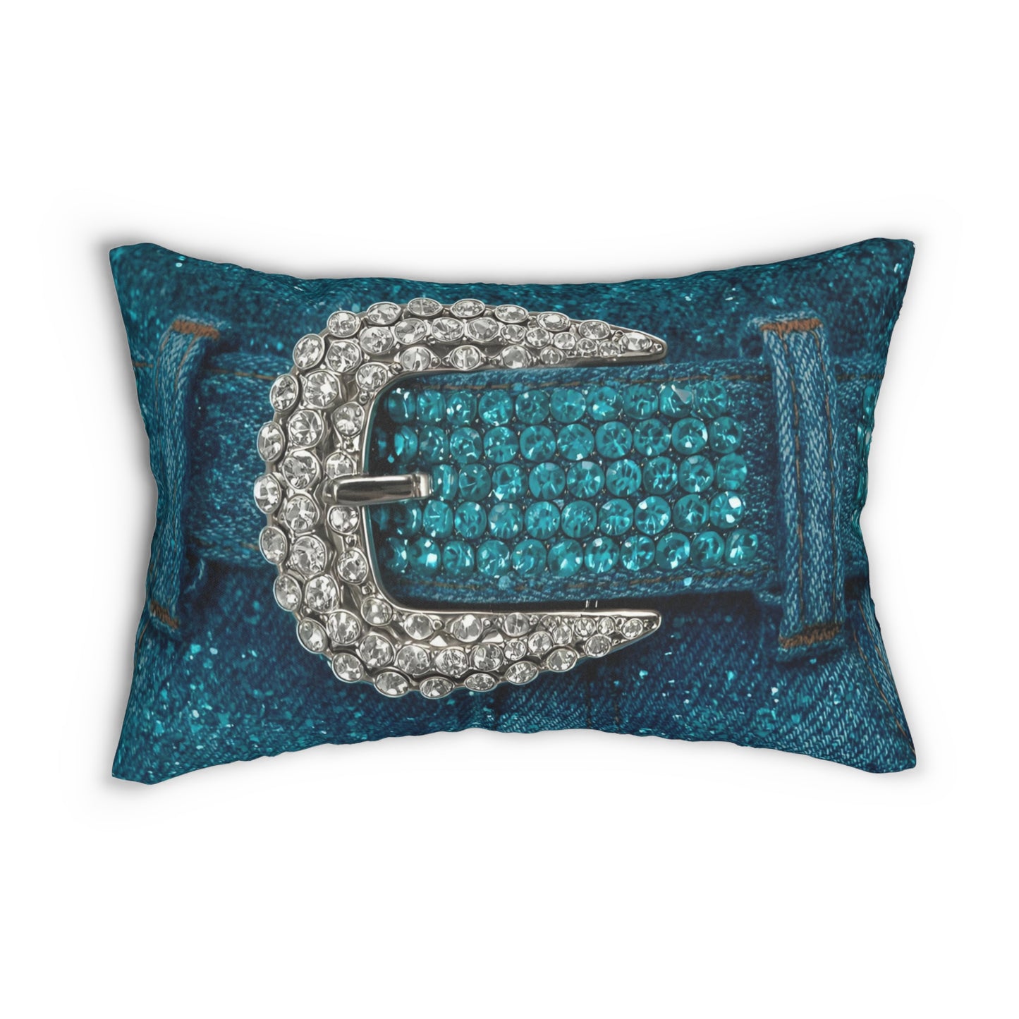 Denim Buckle Lumbar Pillow - Western Chic Pillow