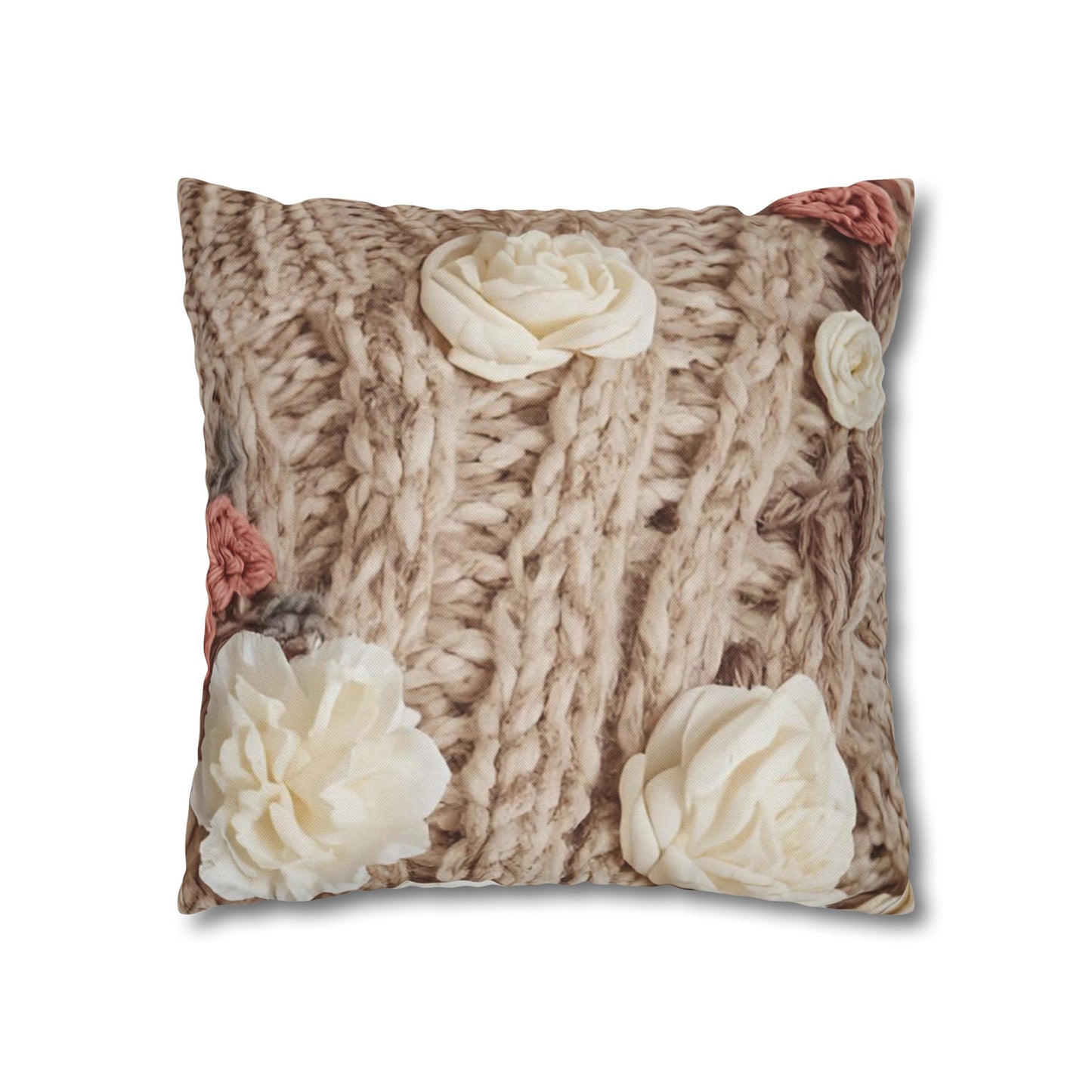 Cottage Rose Knit Pillowcase