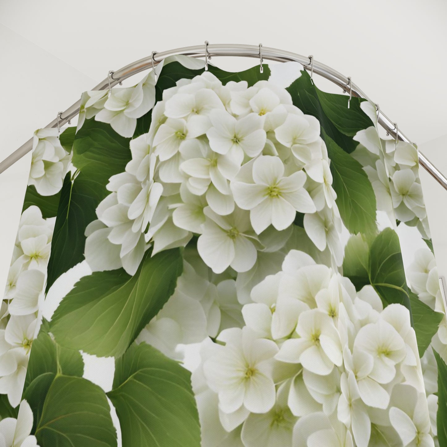 White Hydrangea Elegant Floral Shower Curtain