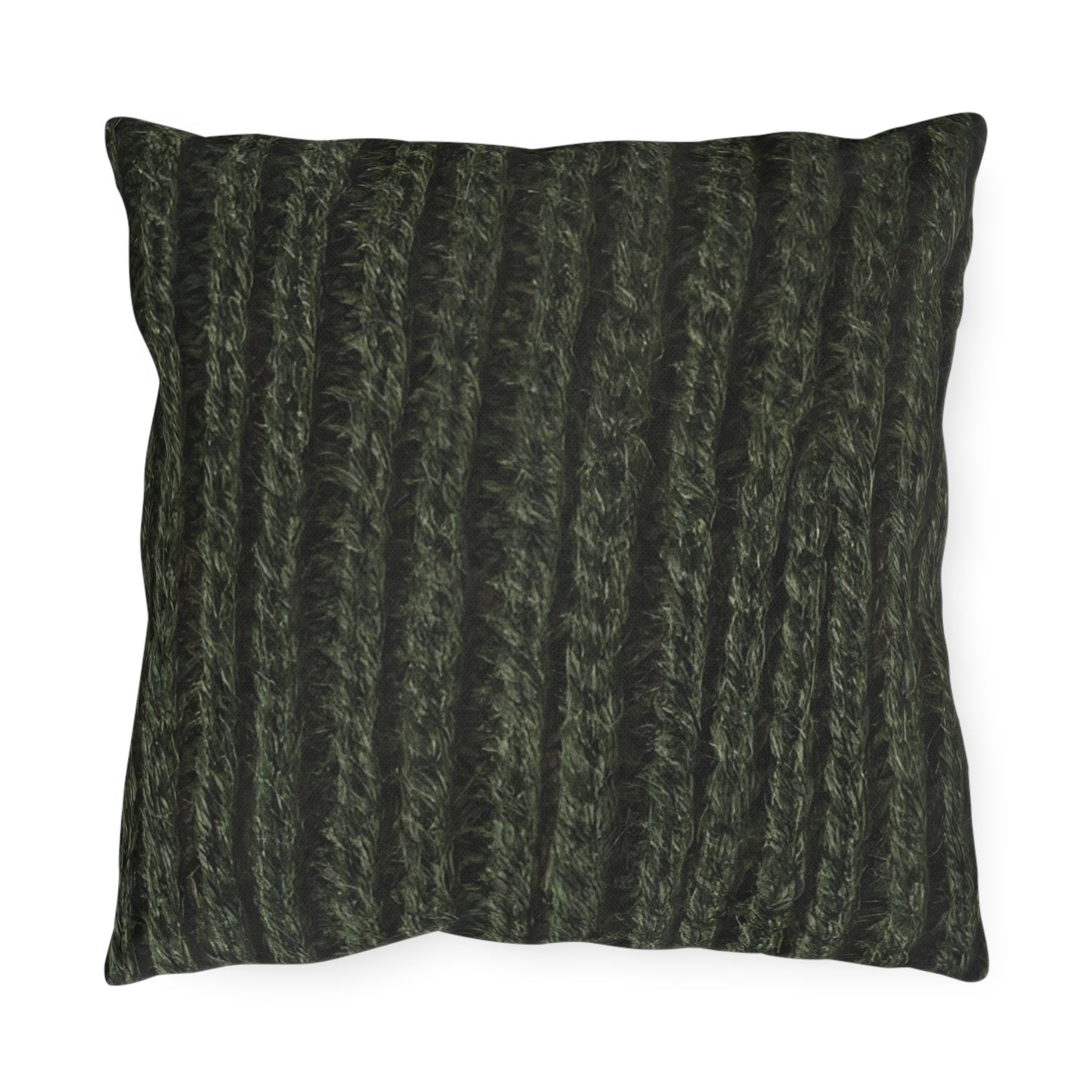 Forest Green Knit Cottage Textured Outdoor Pillow