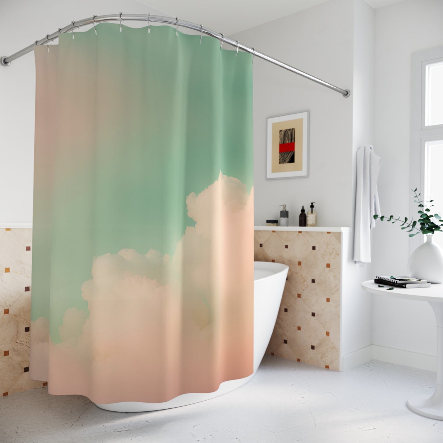 Serene Cloud-Inspired Shower Curtain