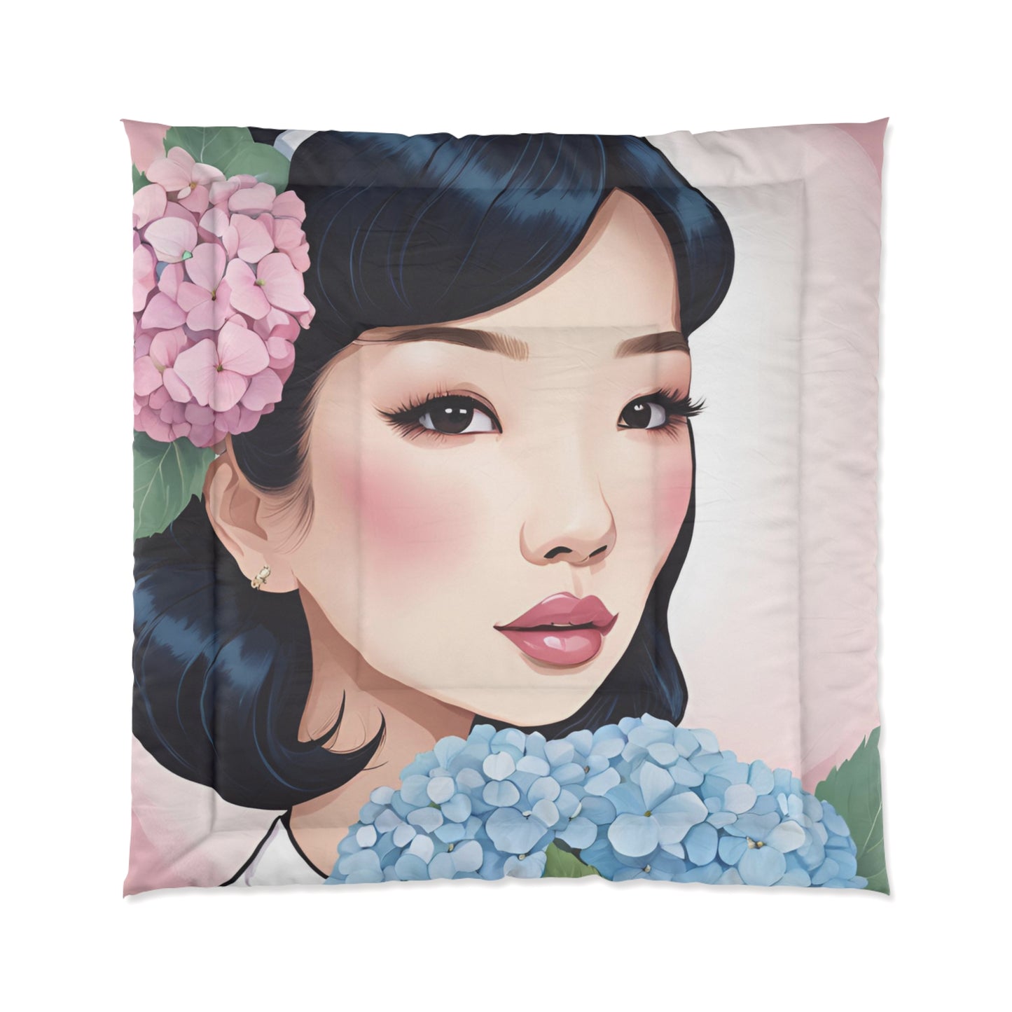 Elegant Portrait Floral Comforter