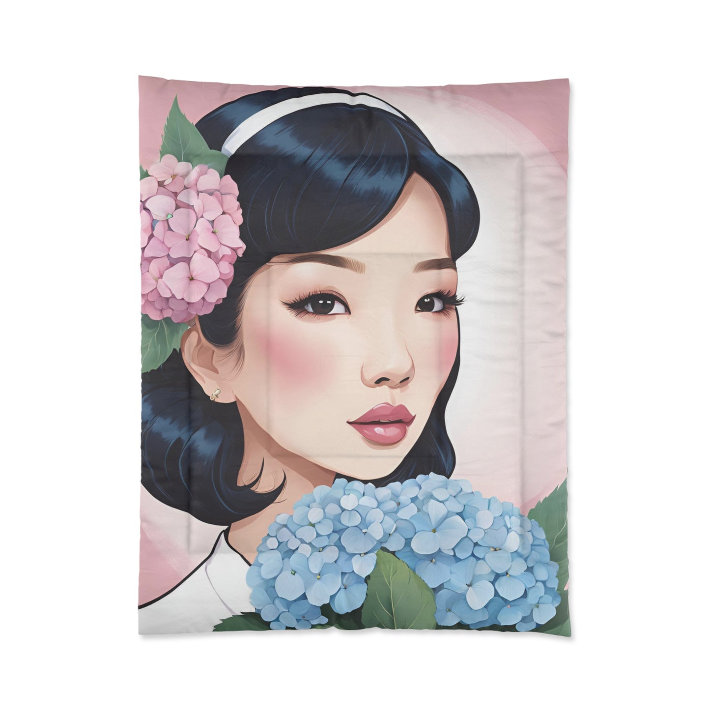 Elegant Portrait Floral Comforter