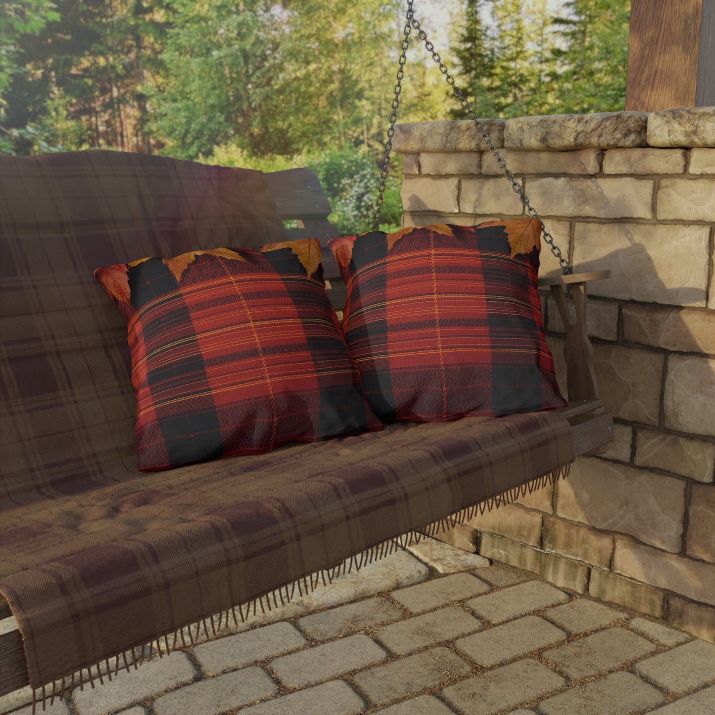Autumn Plaid Outdoor Pillow