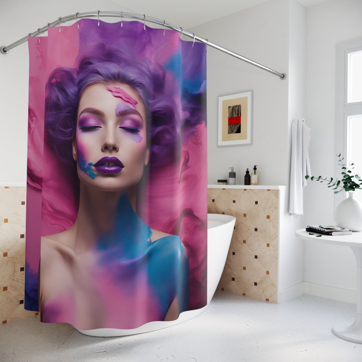 Aura Makeup Shower Curtain