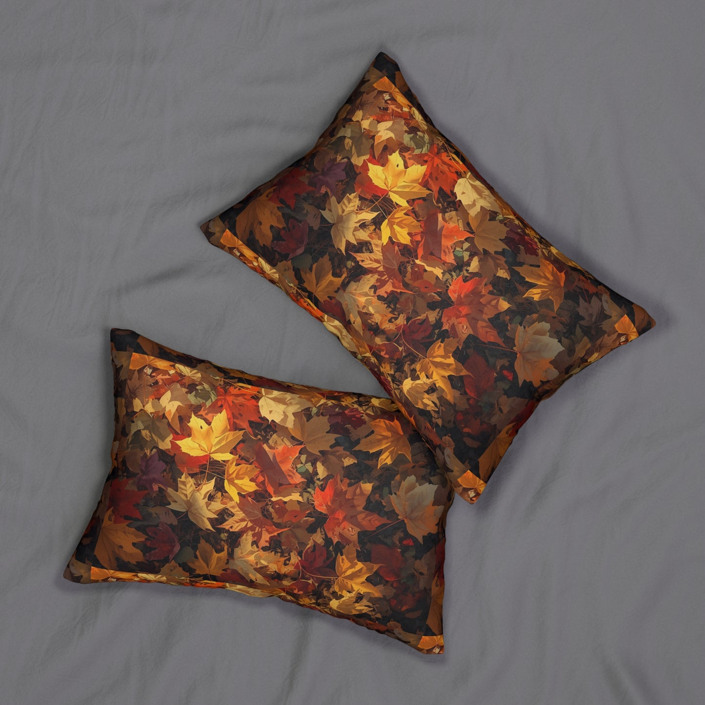 Autumn Leaves Lumbar Pillow Rustic Style Decor