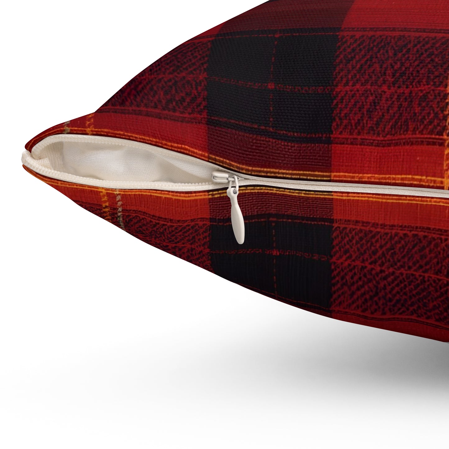 Hello Fall Plaid Autumn Themed Square Pillow