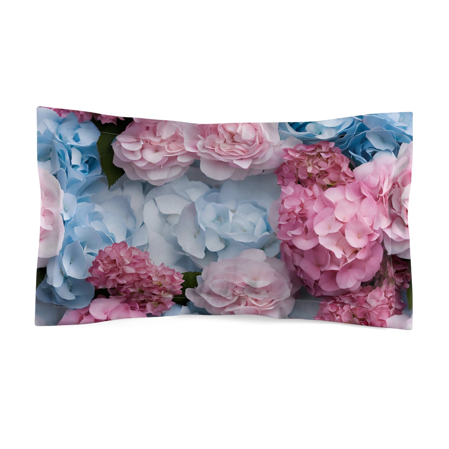 Pink and Blue Floral Microfiber Pillow Sham