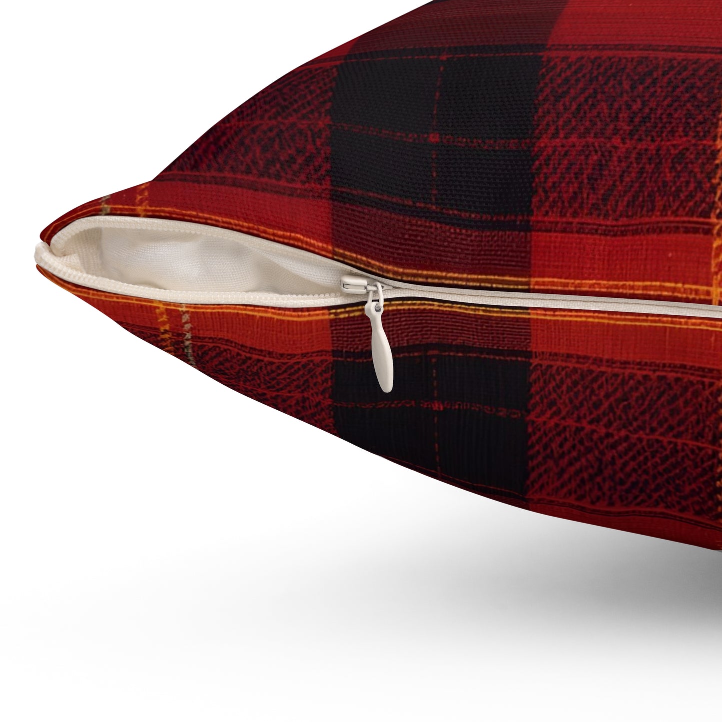 Hello Fall Plaid Autumn Themed Square Pillow