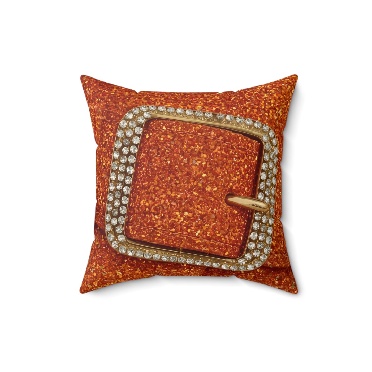 Orange Glitter Glamorous Decorative Pillow
