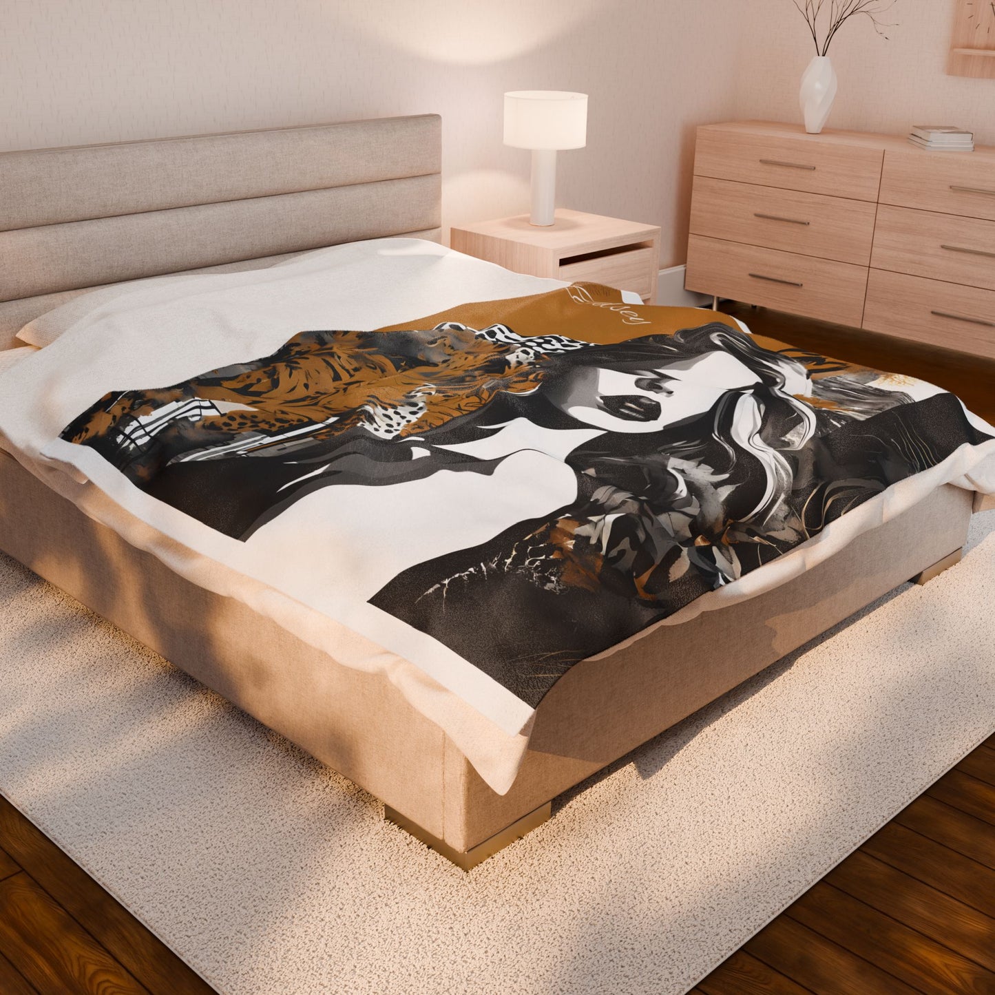 Garden of Cheetah Velveteen Plush Blanket