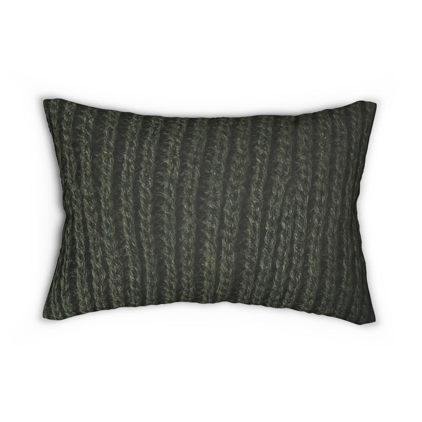 Forest Green Knit Cottage Textured Lumbar Pillow