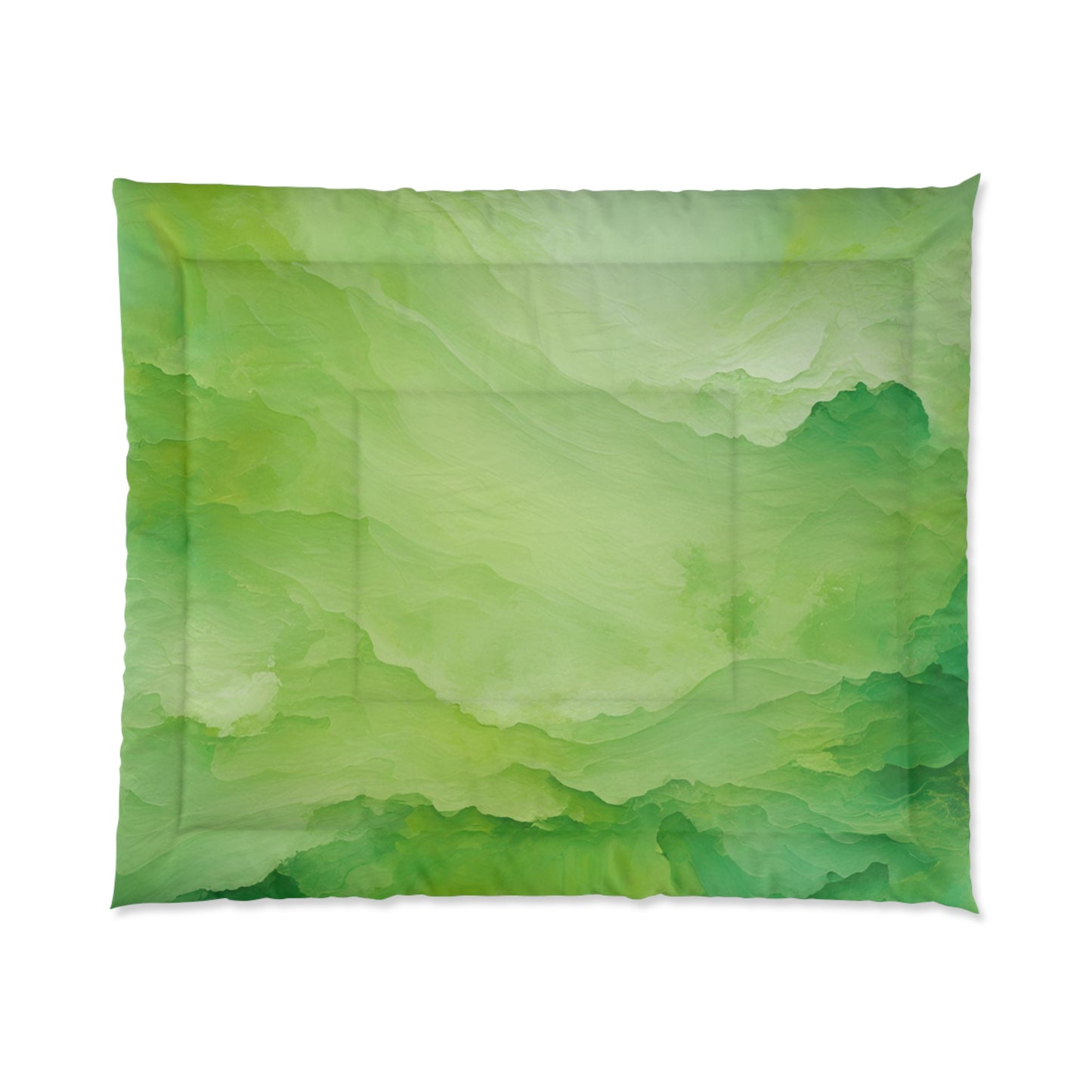 Tranquil Green Abstract Comforter
