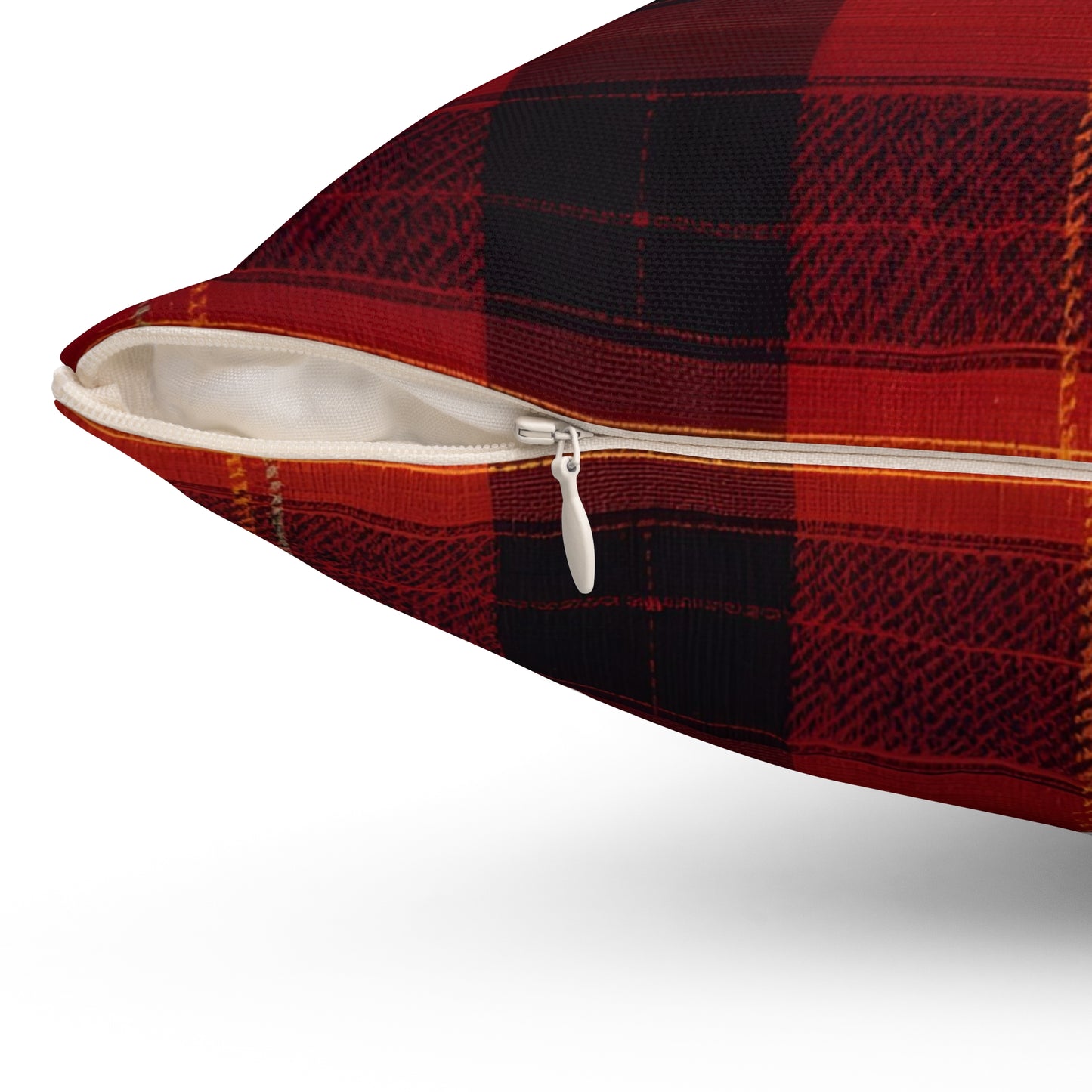 Hello Fall Plaid Autumn Themed Square Pillow