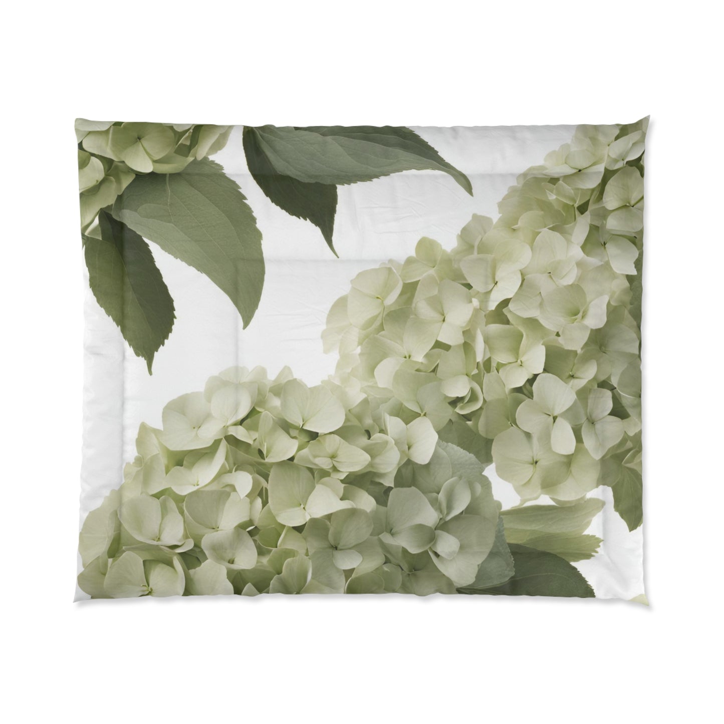 White Hydrangea Botanical Comforter