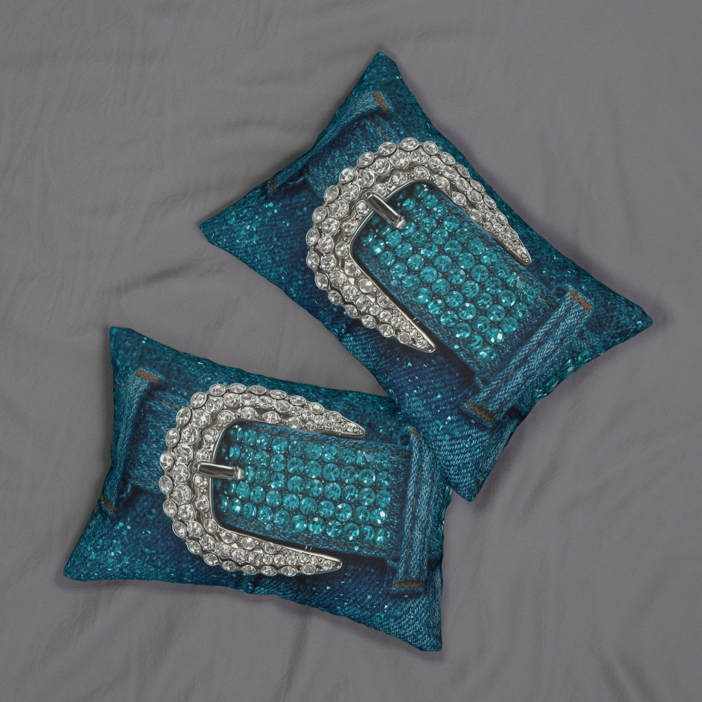 Denim Buckle Lumbar Pillow - Western Chic Pillow