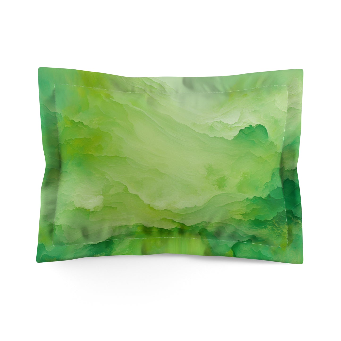 Tranquil Green Abstract Microfiber Pillow Sham