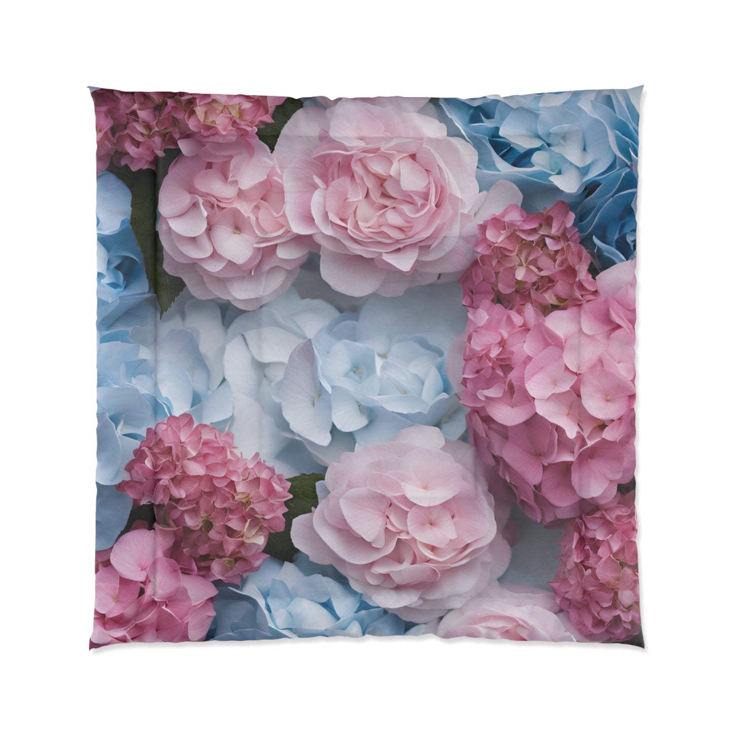 Pink and Blue Floral Comforter Set