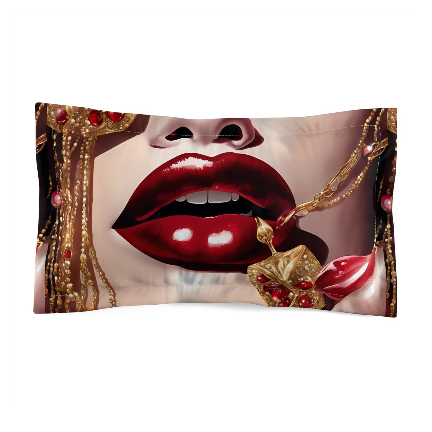 Gold Cherry Daydream Microfiber Pillow Sham