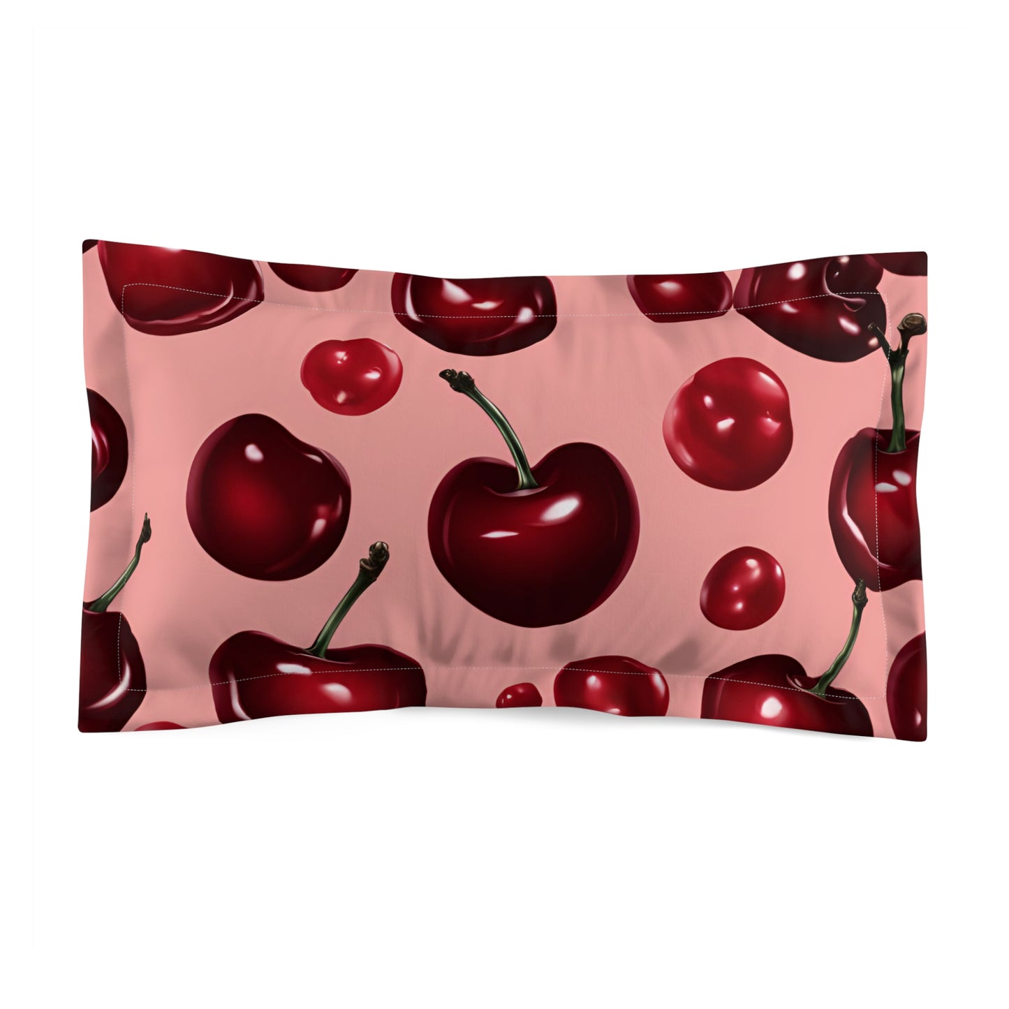 Pink Cherries Microfiber Pillow Sham