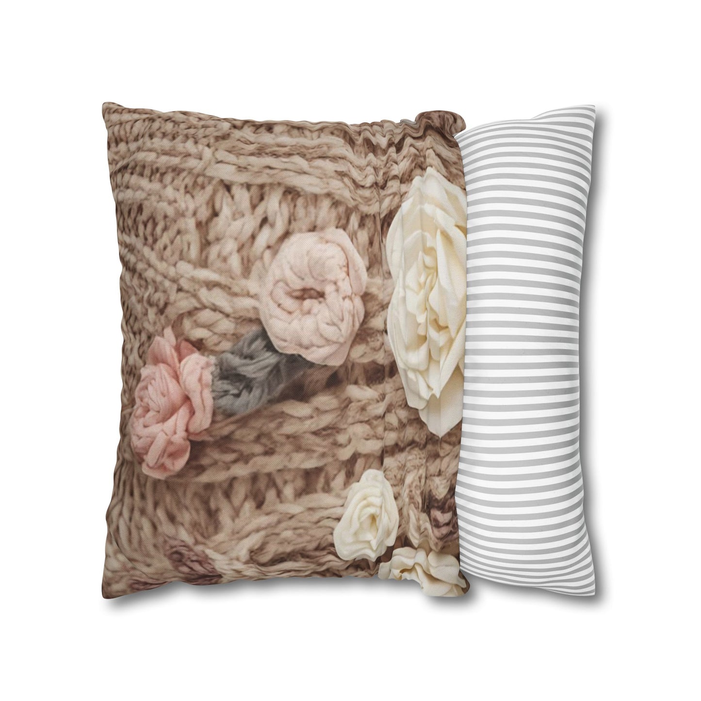 Cottage Rose Knit Pillowcase