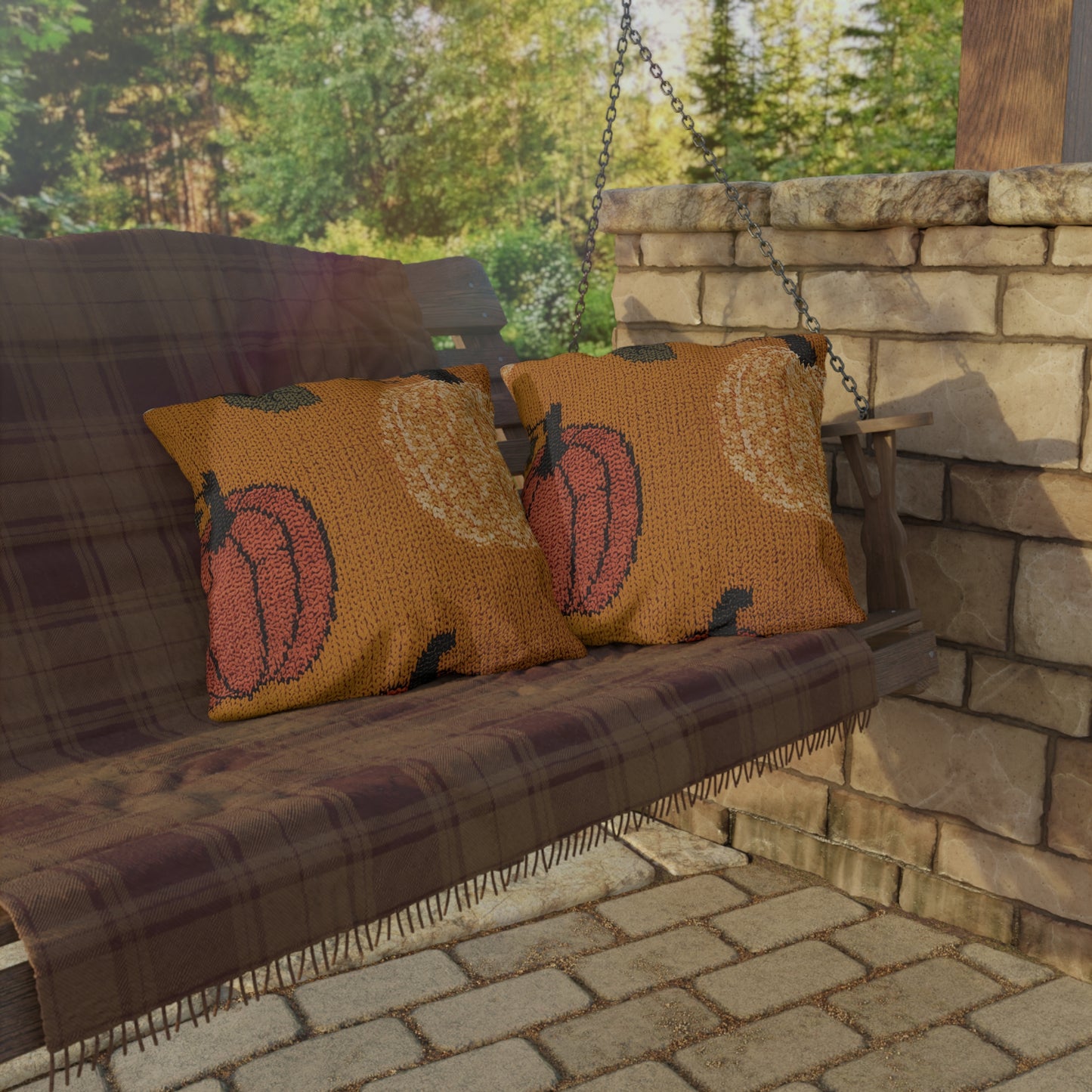 Autumn Pumpkin Spice Outdoor Pillow