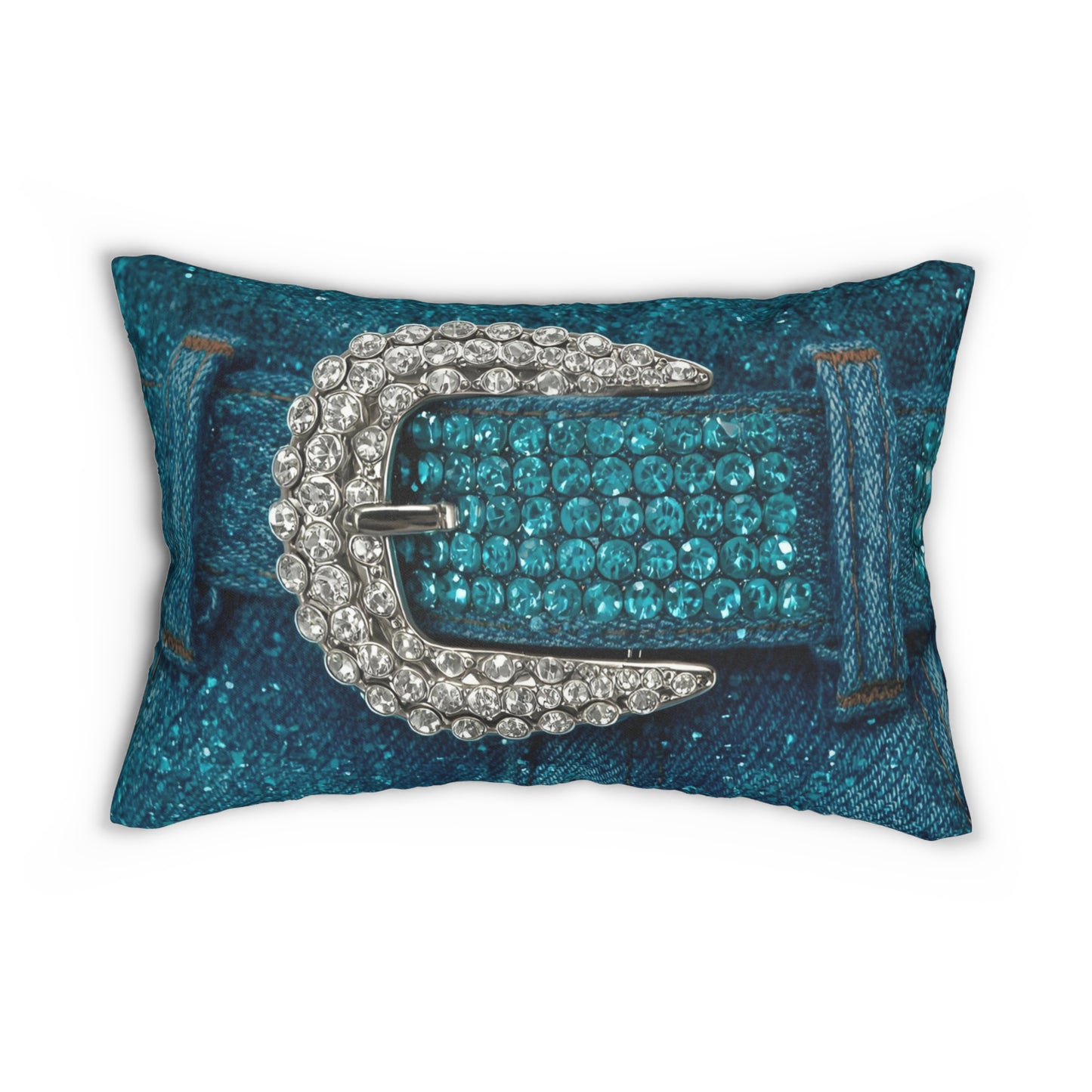 Denim Buckle Lumbar Pillow - Western Chic Pillow