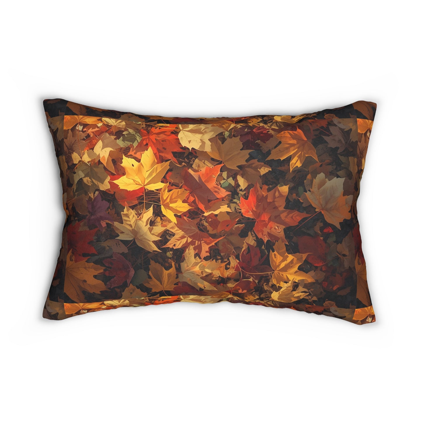 Autumn Leaves Lumbar Pillow Rustic Style Decor