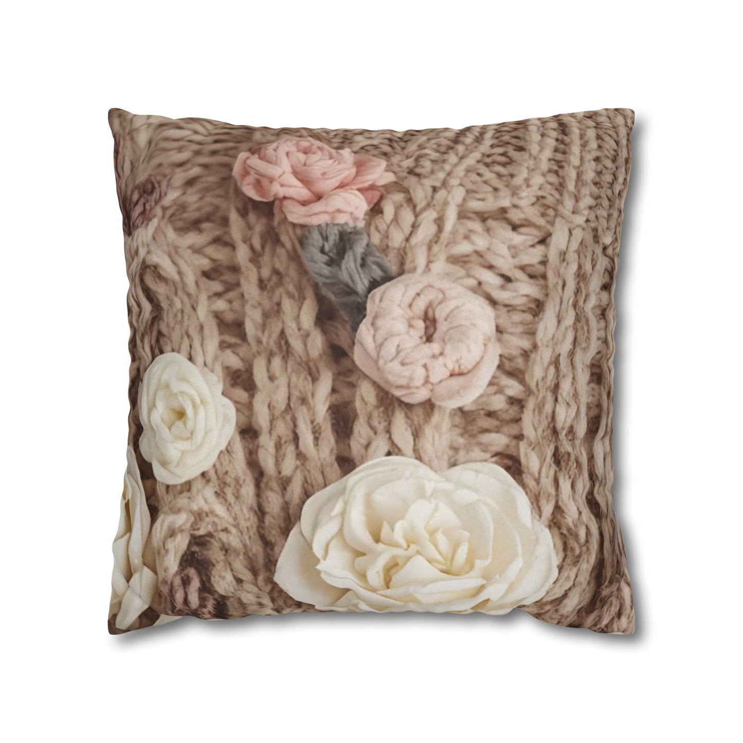 Cottage Rose Knit Pillowcase