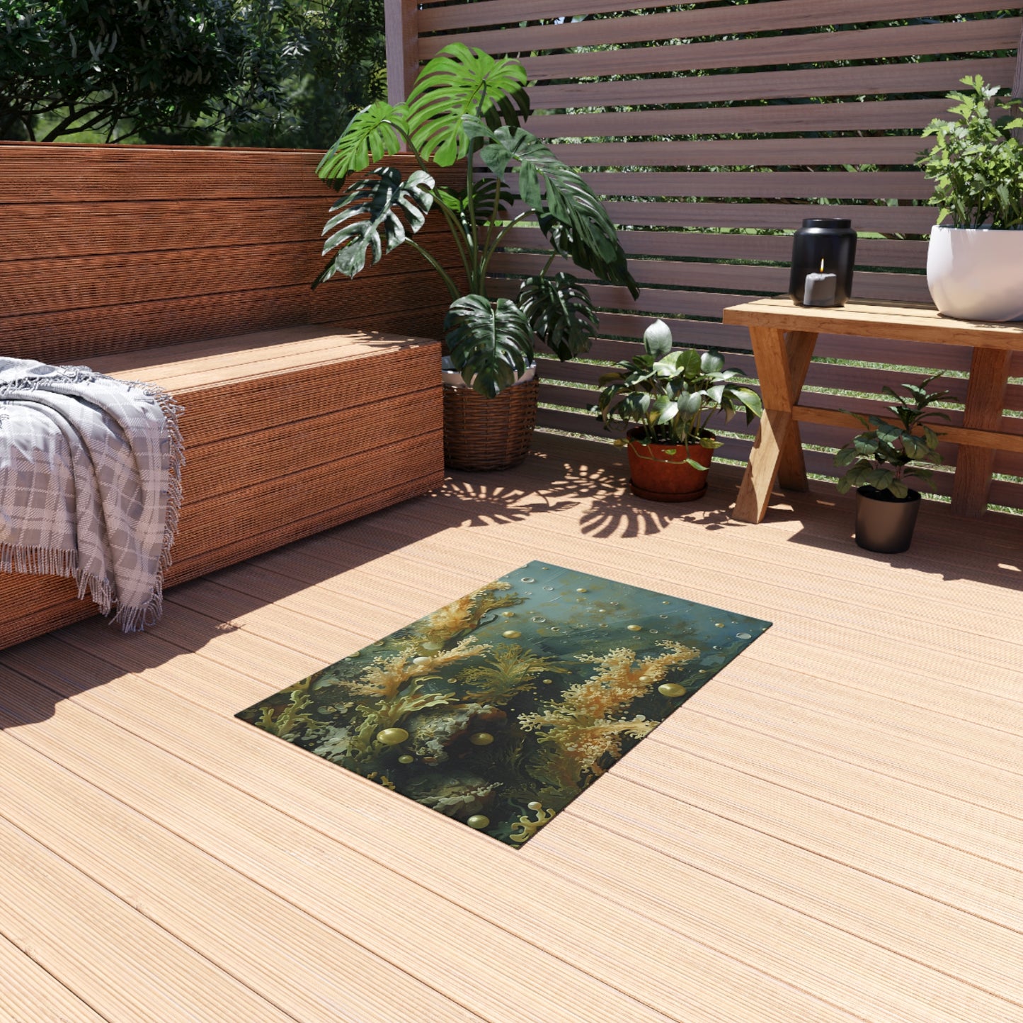 Elegant Sea Moss Rug- Coastal Outdoor Rug