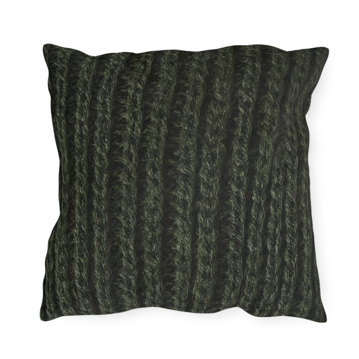 Forest Green Knit Cottage Textured Outdoor Pillow