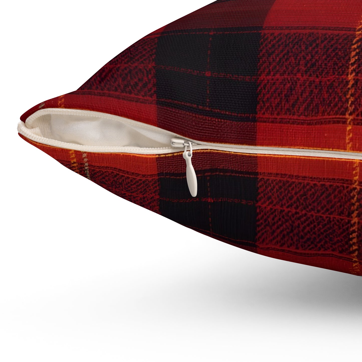 Hello Fall Plaid Autumn Themed Square Pillow