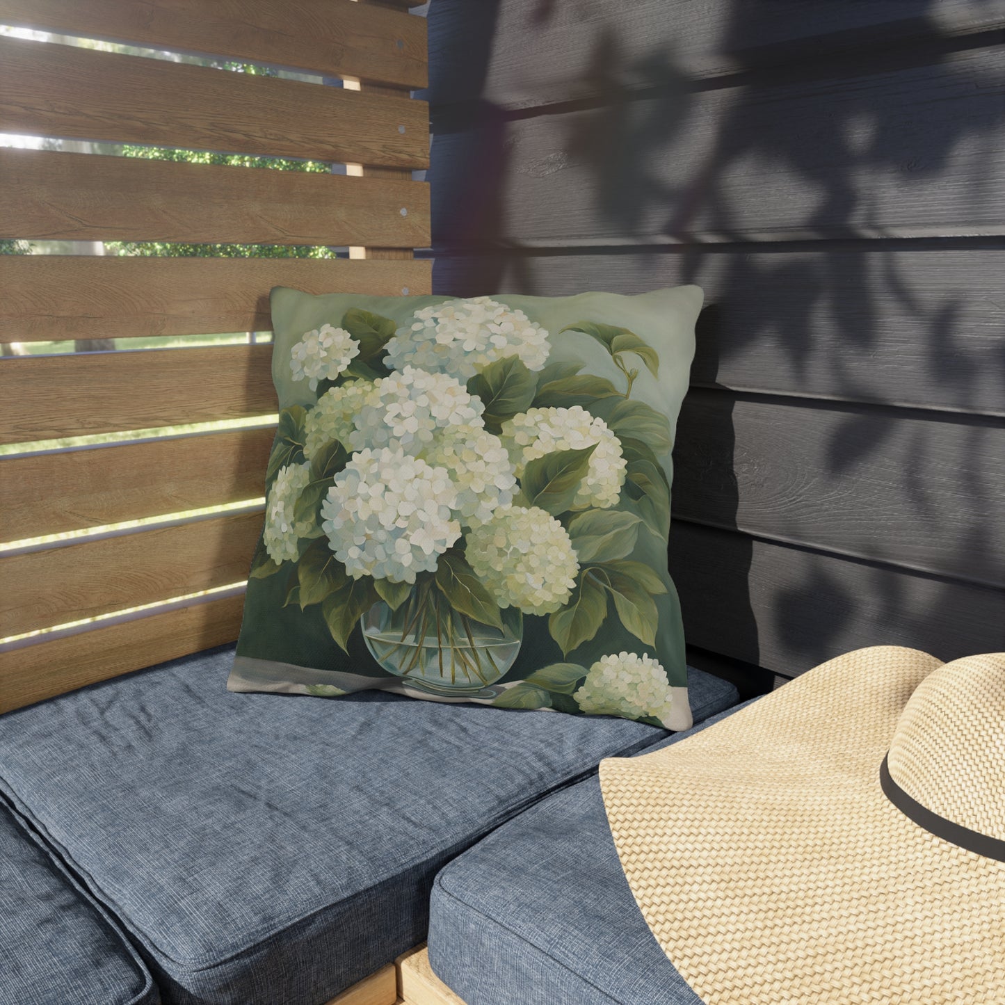 Elegant Floral Square Pillow Outdoor Pillows