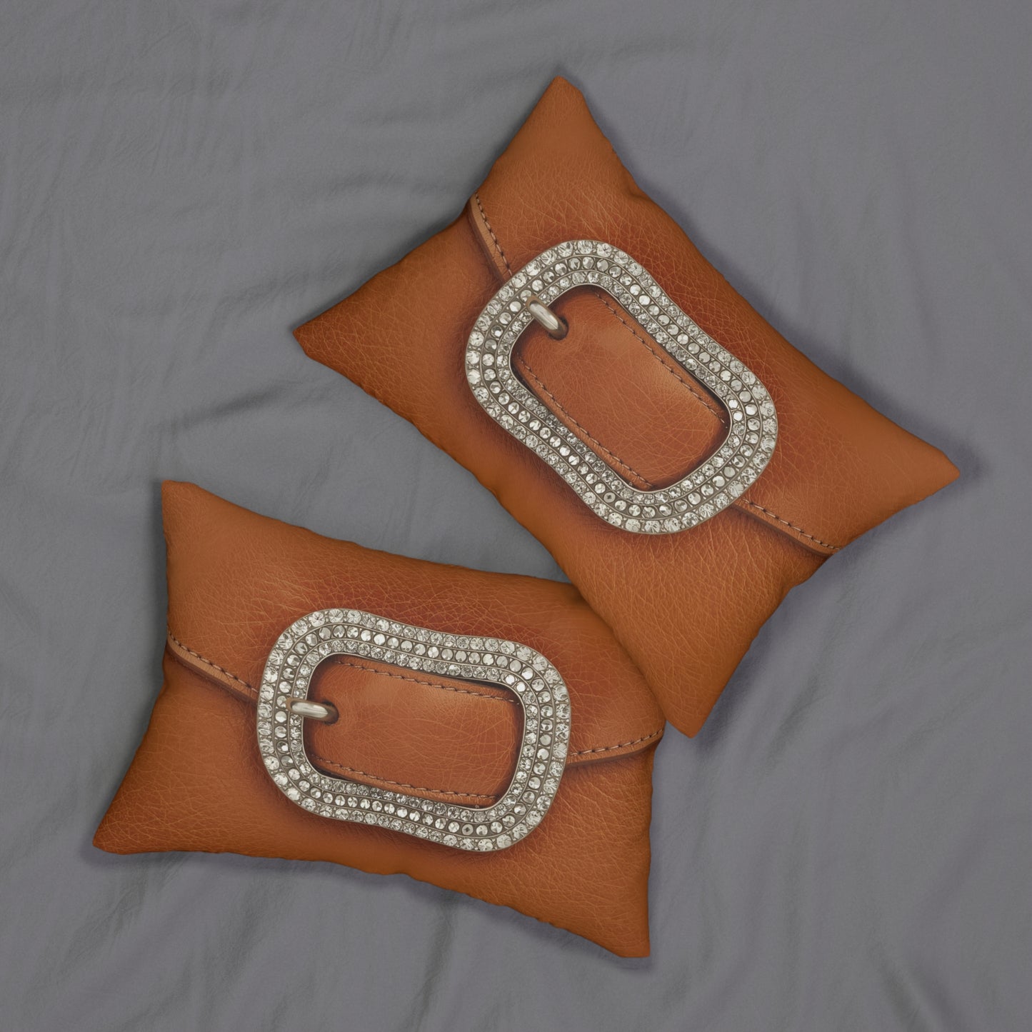 Stylish Lumbar Pillow for Home Decor, Rhinestone Accent Throw Pillow, Gift for Her, Cozy Sofa Cushion, Elegant Bed Accessory