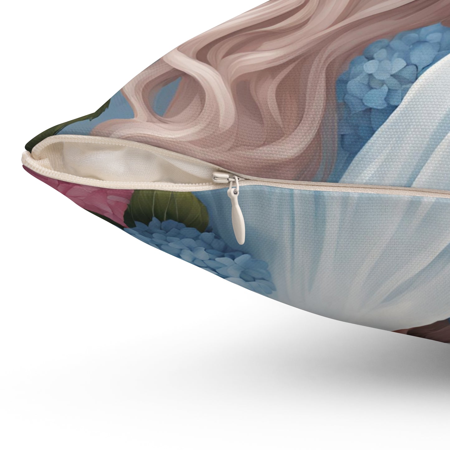 Rubio Floral Elegance Throw Pillow with Elegant Woman Design