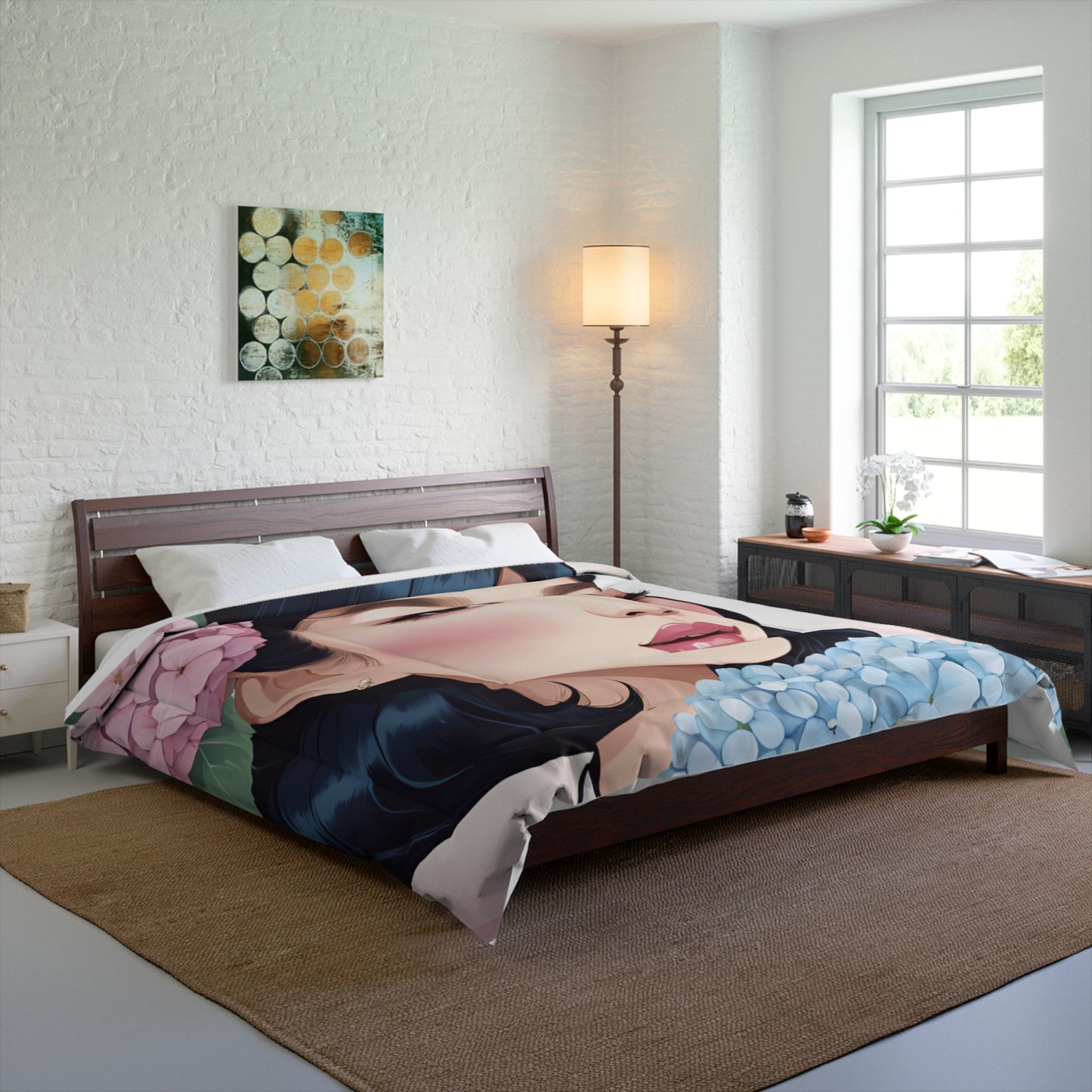 Elegant Portrait Floral Comforter