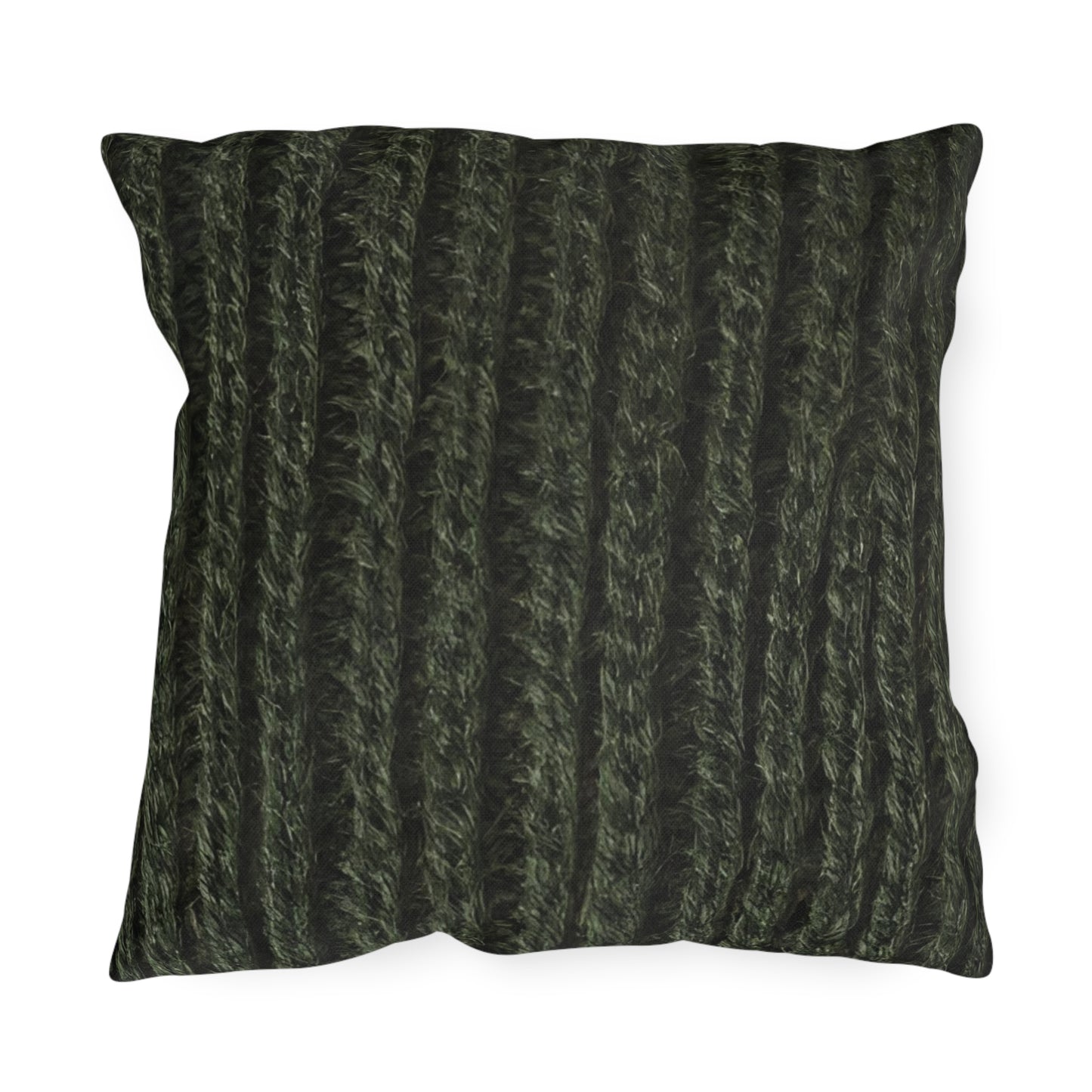 Forest Green Knit Cottage Textured Outdoor Pillow