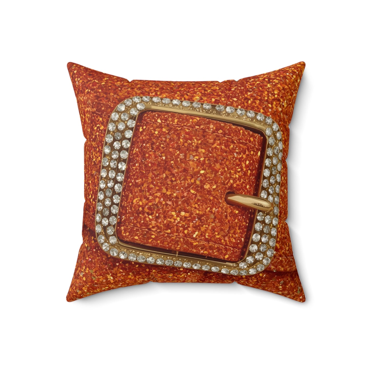 Orange Glitter Glamorous Decorative Pillow
