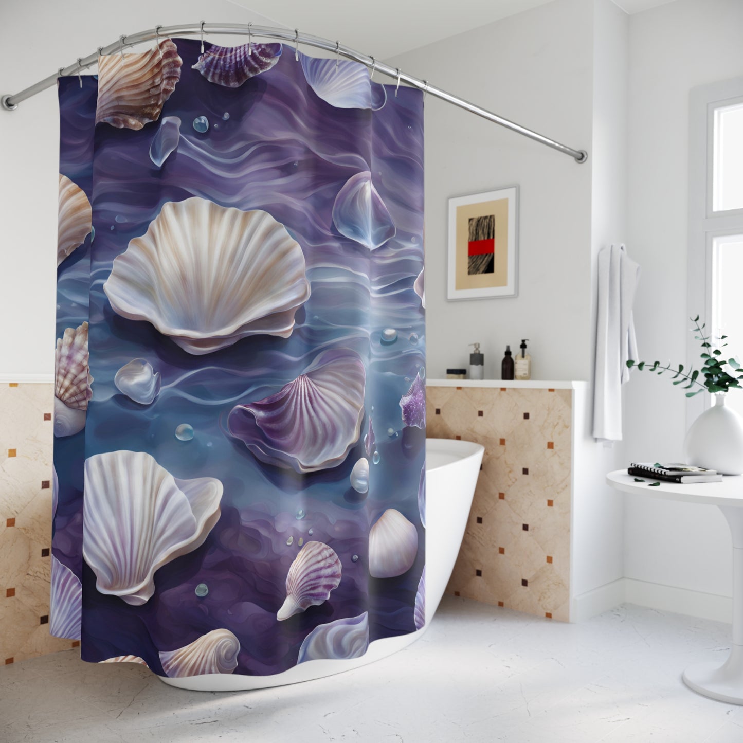 Seashells Ocean Wave Shower Curtain