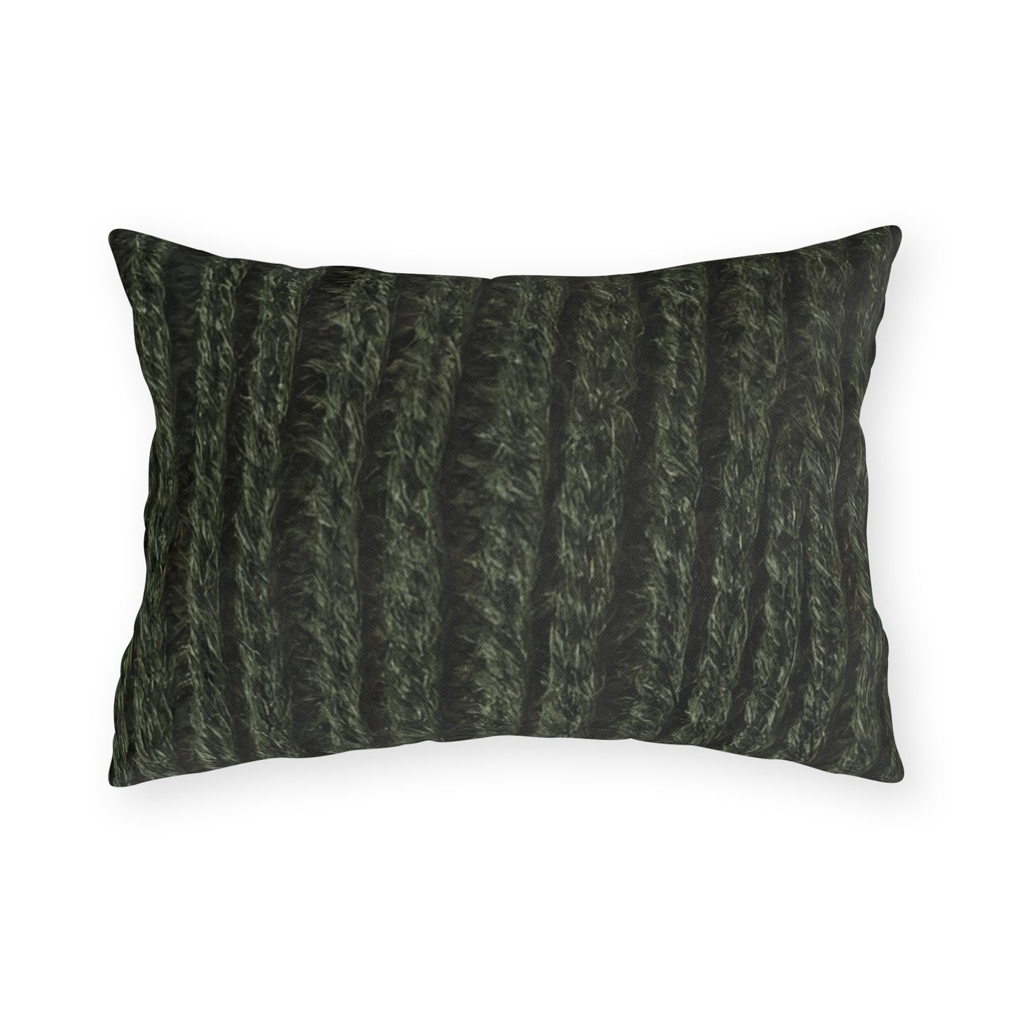 Forest Green Knit Cottage Textured Outdoor Pillow