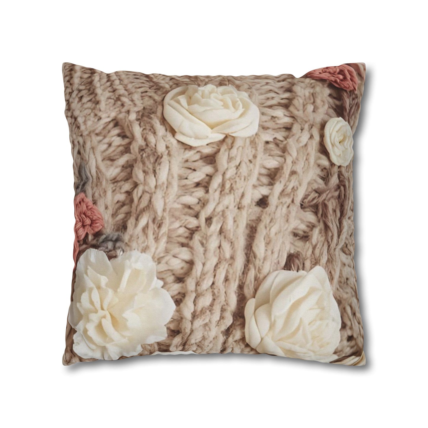 Cottage Rose Knit Pillowcase
