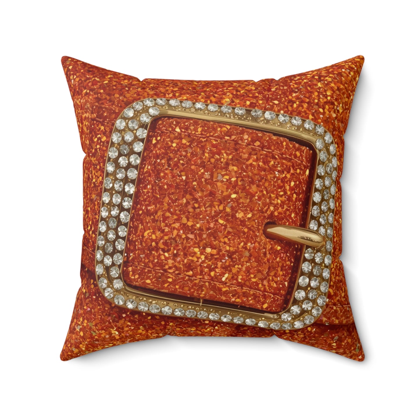 Orange Glitter Glamorous Decorative Pillow