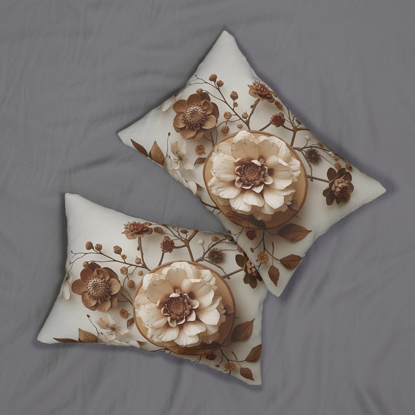 Vintage Floral Lumbar Pillow