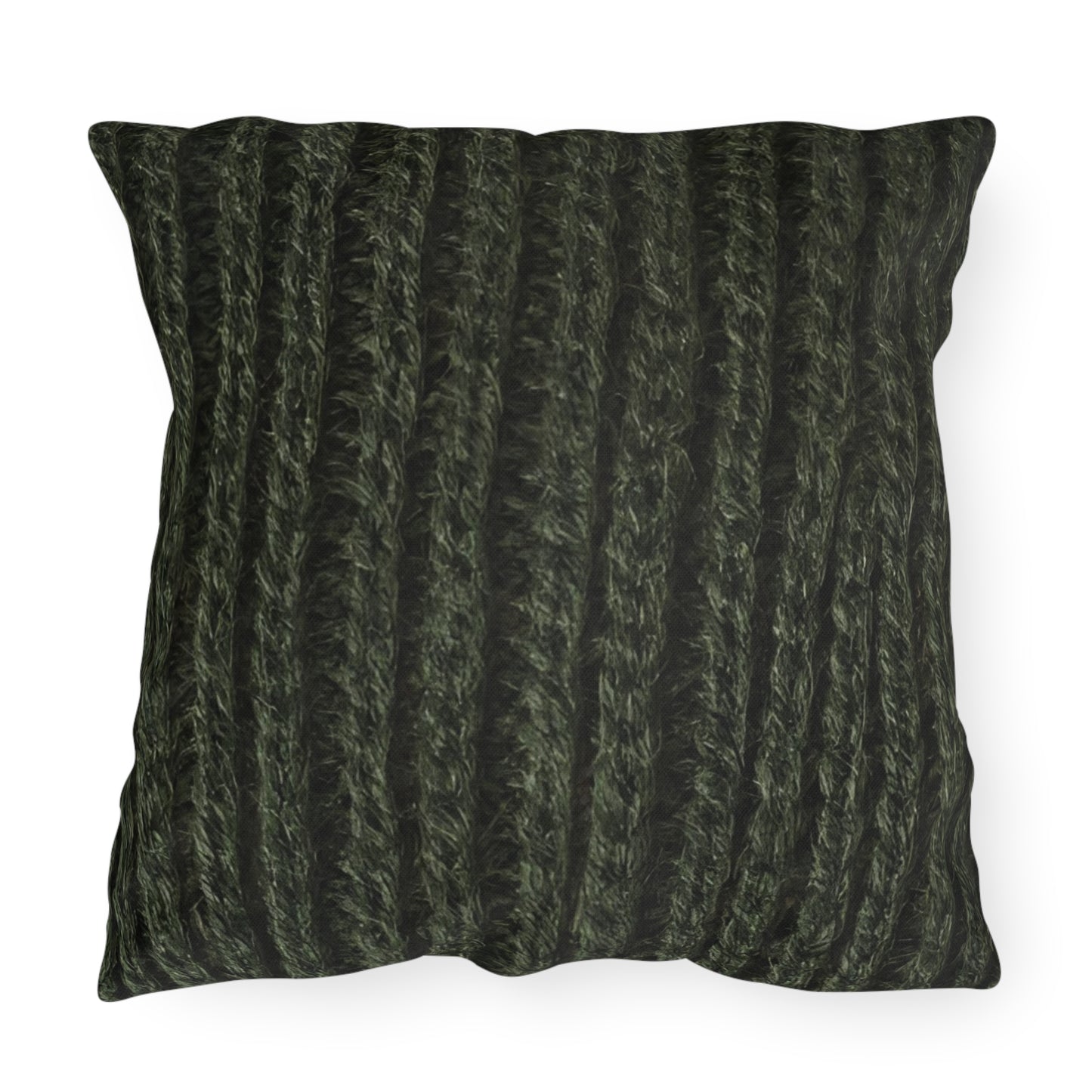 Forest Green Knit Cottage Textured Outdoor Pillow