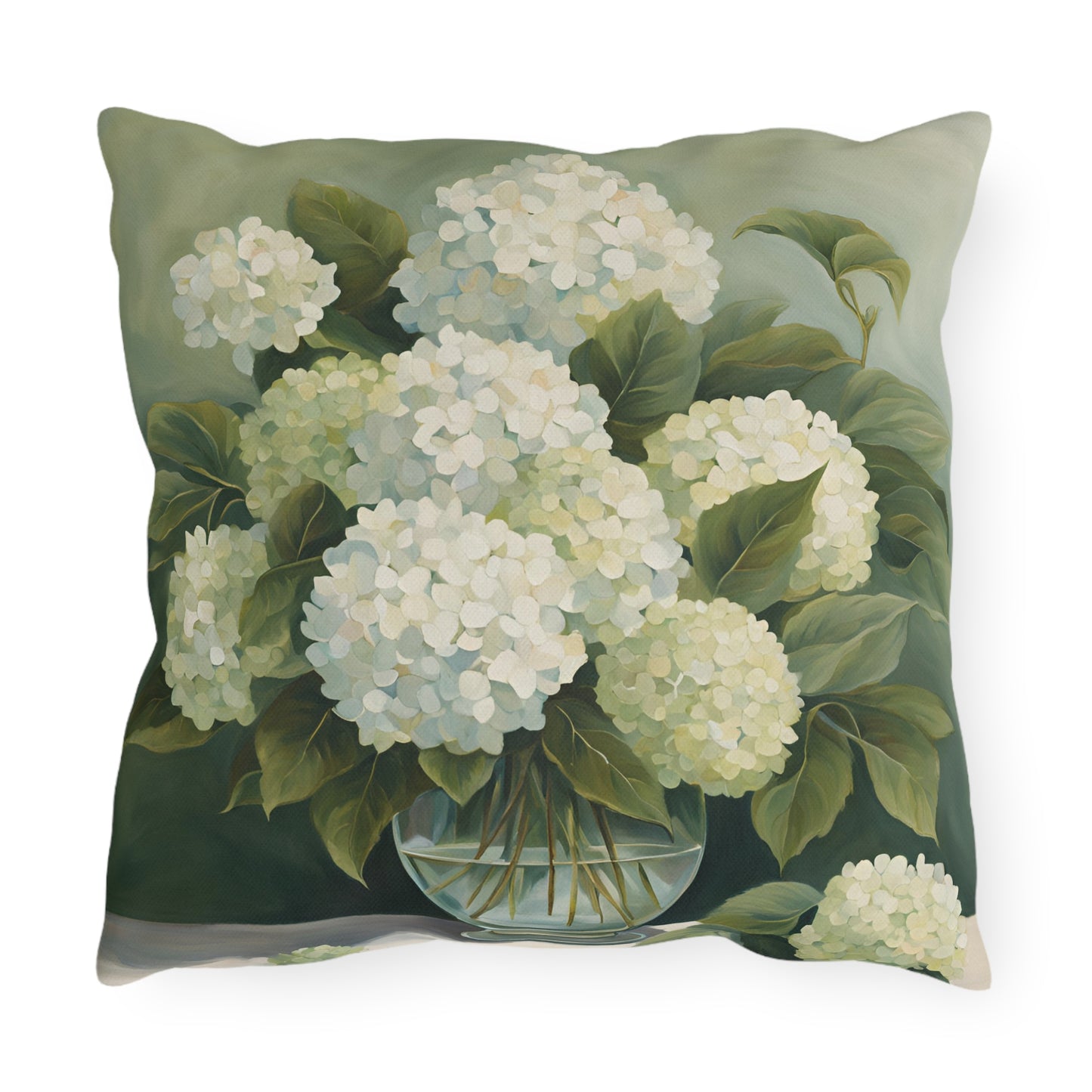 Elegant Floral Square Pillow Outdoor Pillows