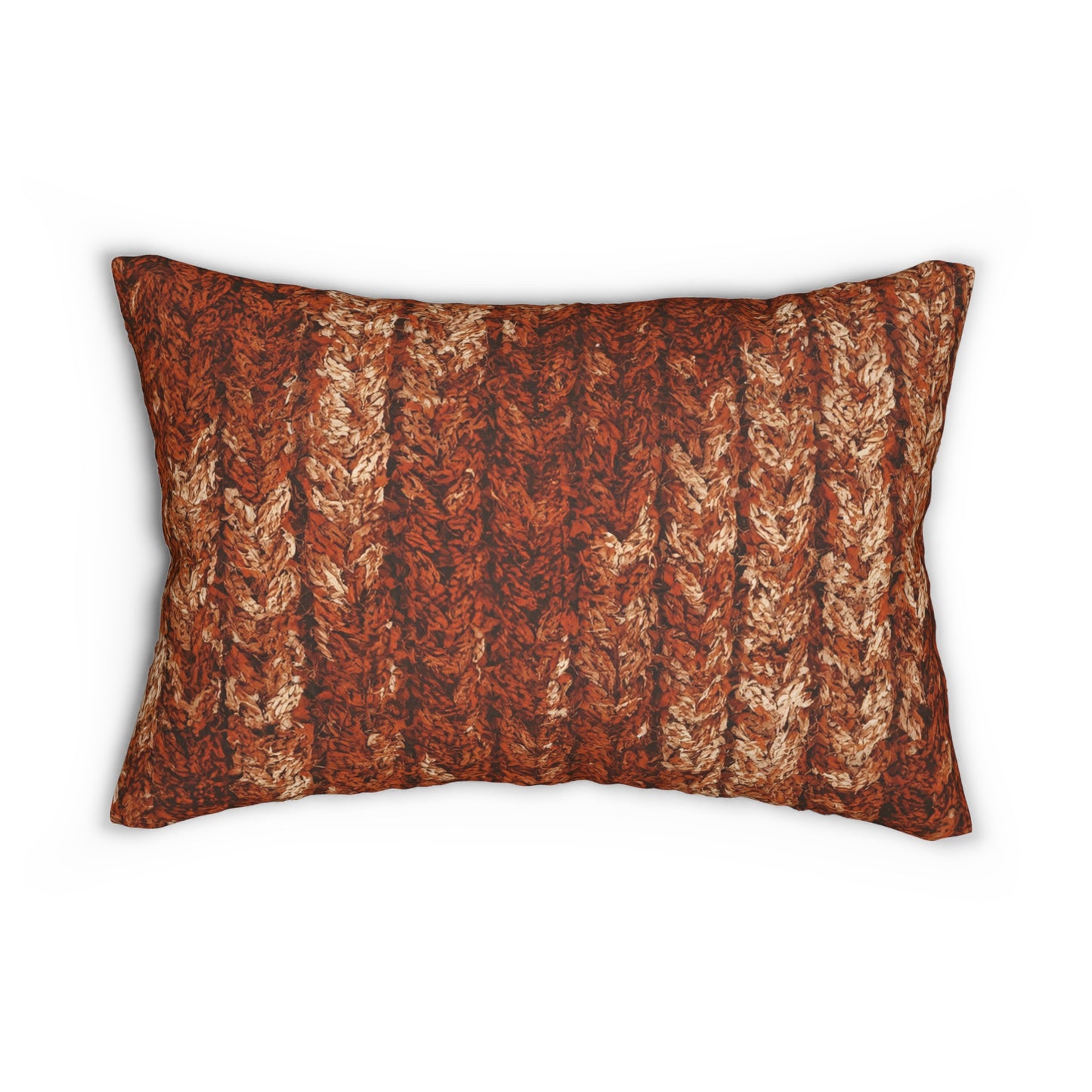 Autumn Knit Pattern Lumbar Pillow