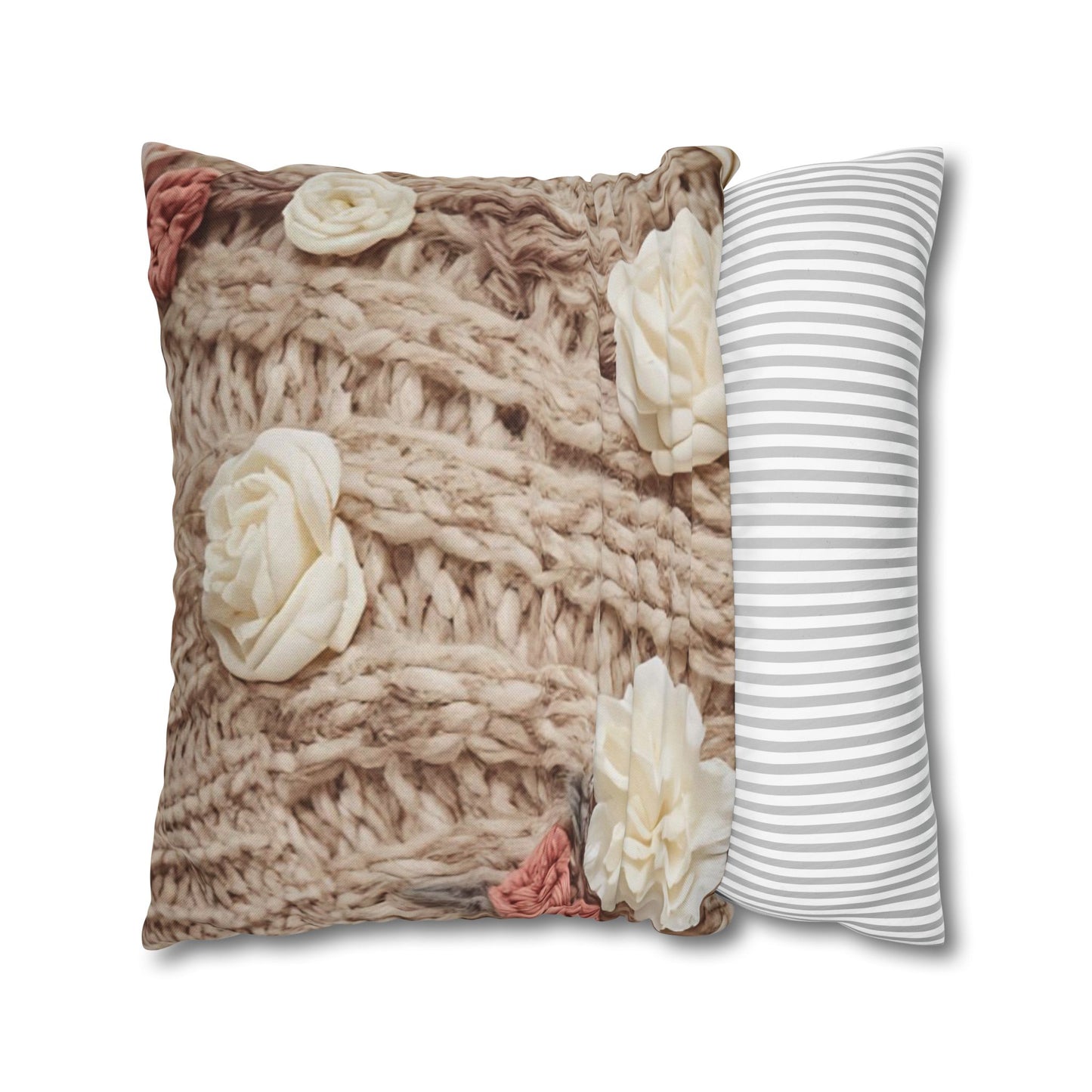 Cottage Rose Knit Pillowcase