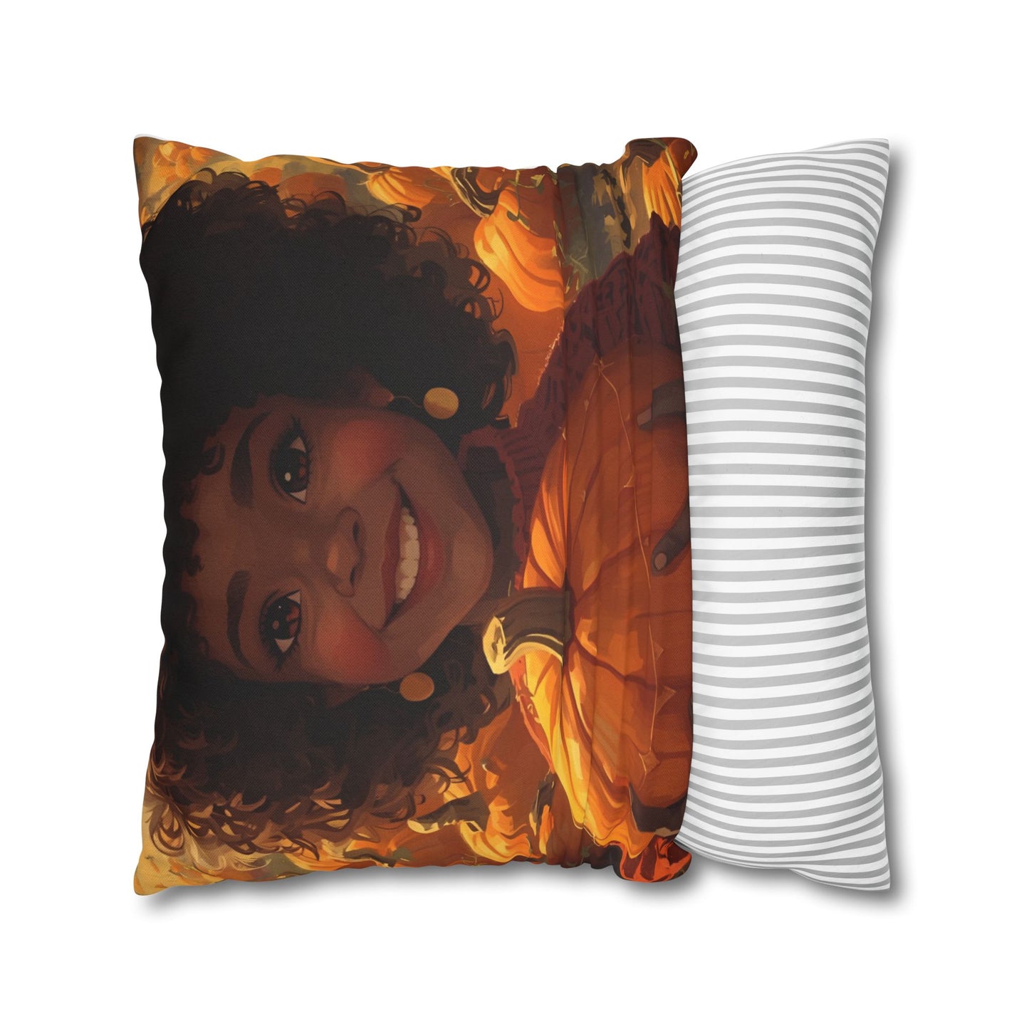 Autumn Afro Girl Harvest Pillowcase