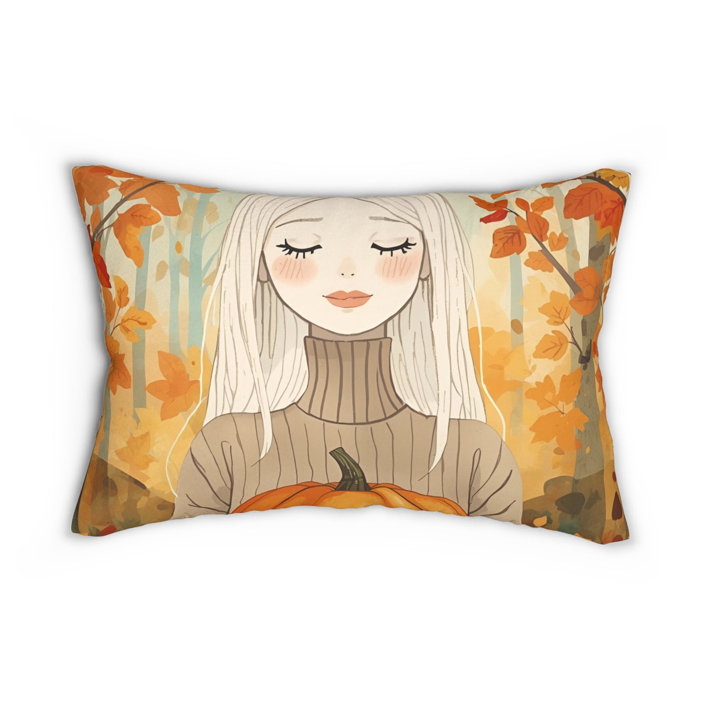 Blonde Autumn Vibes Lumbar Pillow